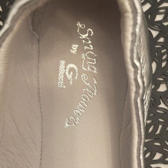 GALLUCCI Silver Metallic Ballets Flats Bow 11 - Picture 5 of 6